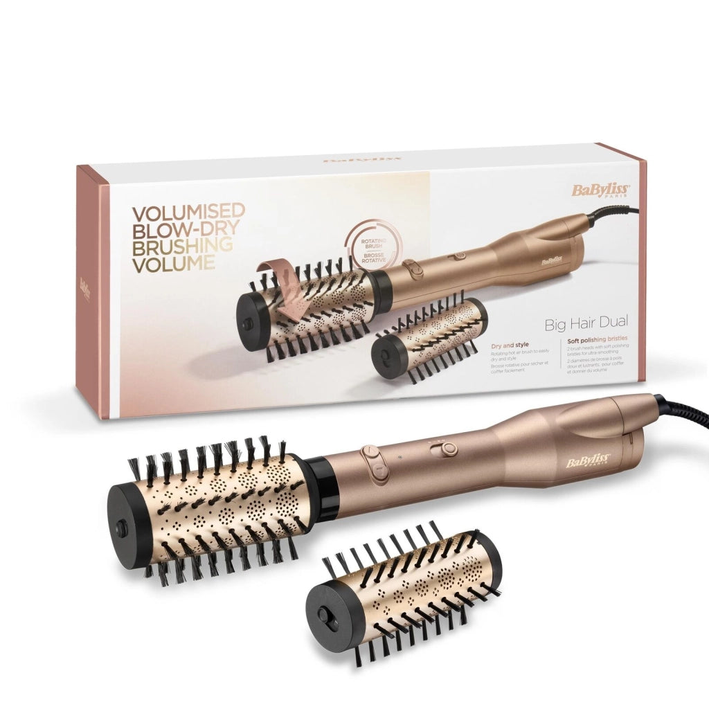 BaByliss Big Hair Dual - Gold Edition Spazzola ad aria calda Caldo Oro 650 W 2,5 m