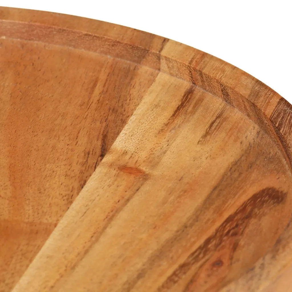 Set Tavolini da Salotto 2 pz Legno Massello di Acacia e Acciaio cod mxl 62432