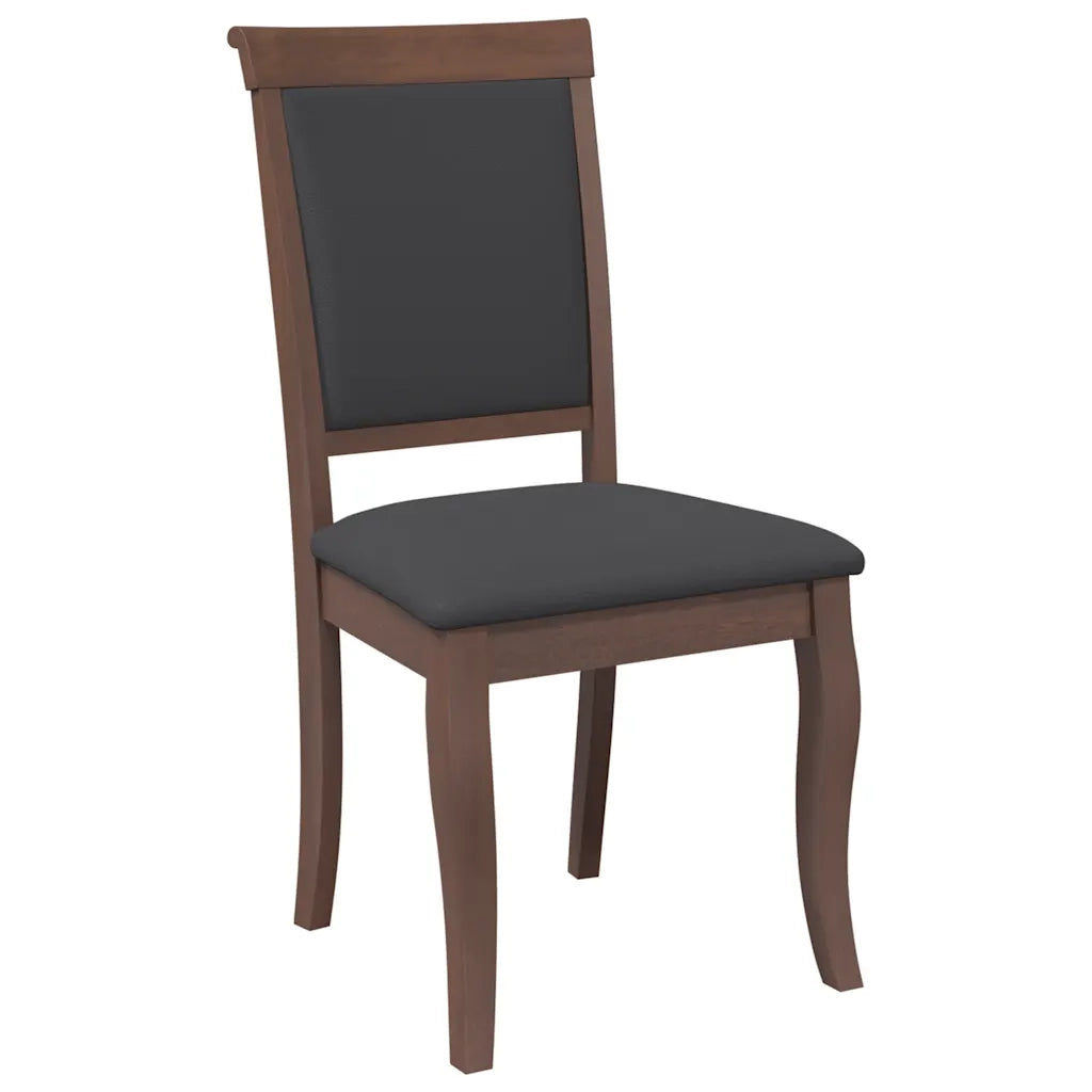 Sedie da Pranzo con Cuscini 2pz Marrone Legno Massello di Hevea 4102487