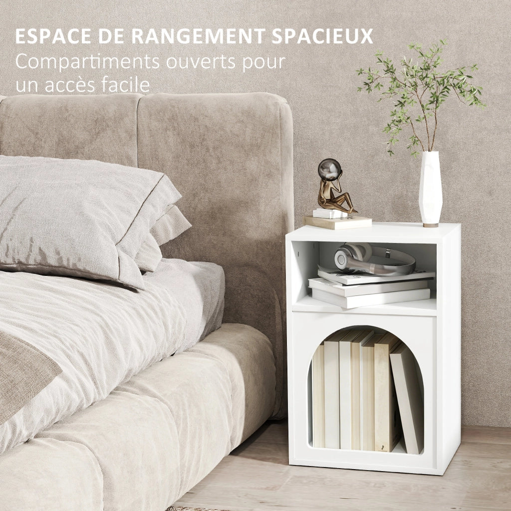 Comodino con scomparti aperti ¨C zephmum ¨C bianco 40x30x60 cm