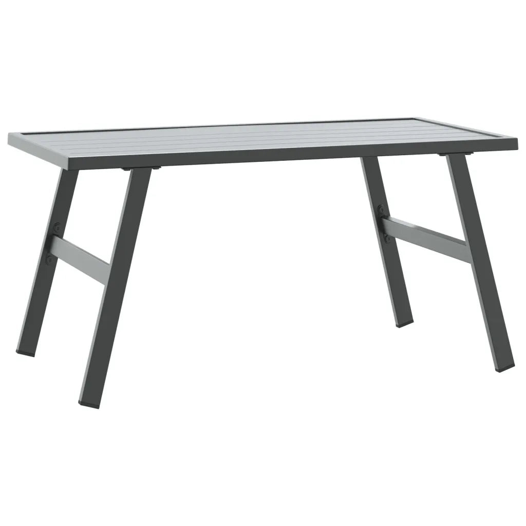 Tavolino da Giardino-Tavolo da Esterno-Tavolino da Patio Nero 90x45x35cm Acciaio Verniciato Polvere