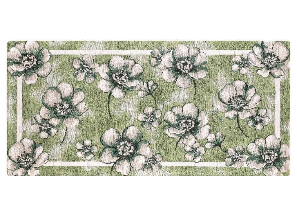 Tappeto Passatoia Cucina Corsia Retro Antiscivolo Disegno Emily By Suardi - 55x280 - Verde