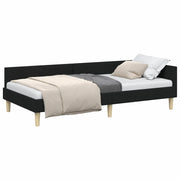 Letto singolo | Letto per adulti | Cornice del letto ad angolo Nero 100 x 200 cm Tessuto