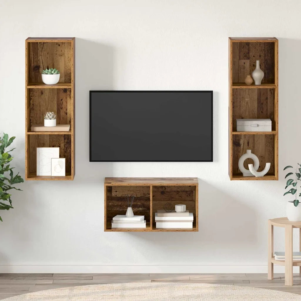 Set mobile TV Legno vecchio 37 x 37 x 107 cm Legno multistrato 3393363