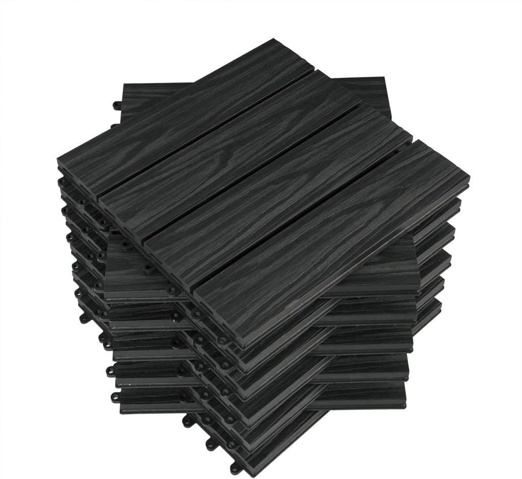 Piastrelle per Pavimenti da Esterno Mattonelle Pavimentazione ad Incastro Click-Deck in Legno Composito Marrone Chiaro 1 m²