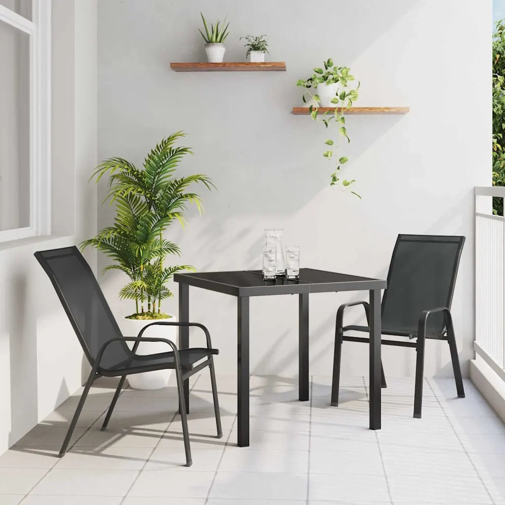 Set da Pranzo per Giardino 3 pcs Nero 3379114