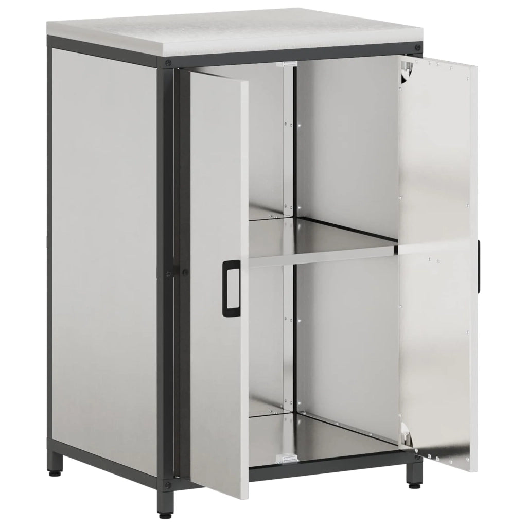 Stoccaggio in cucina con porta Argento 60 x 50 x 92 cm Acciaio 874993