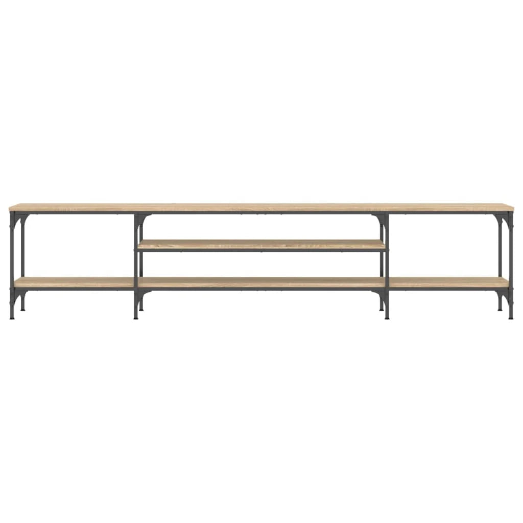 Mobile TV multimediale mensola per TV credenza per TV sala da pranzo soggiorno camera da letto rovere Sonoma 201 x 35 x 45 cm legno ingegnerizzato e ferro rovere Sonoma 02_0027517