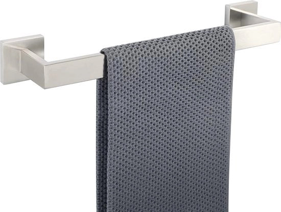 Supporto per asciugamano a muro in acciaio inox con piastra di supporto a spazzolatura per asciugamani per bagno e cucina 40 cm