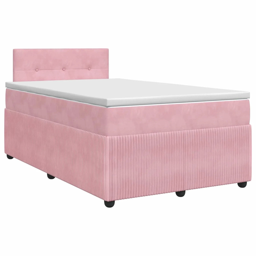 Letto box spring con materasso Rosa 120 x 200 cm Velluto 3451660