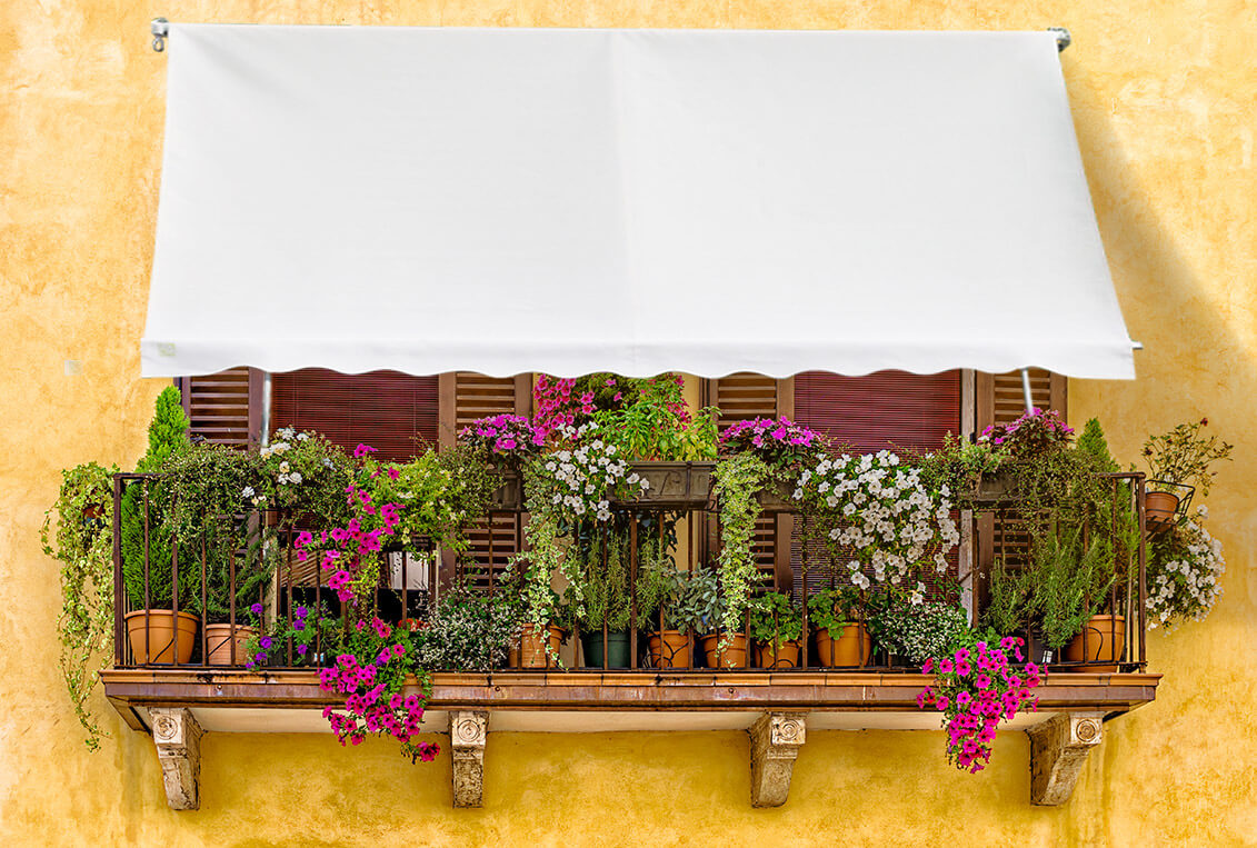 Tenda da Sole 3x2,5m Tessuto Poliestere Kraus Geranio Ecrù