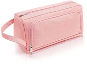 Etui grande con 2 compartimenti, organizzatore per etui, attrezzatura scolastica, grande borsa per attrezzature ufficio con maniglia per ragazze, studentesse, adolescenti e adulti, rosa, 22 x 11 x 9 cm