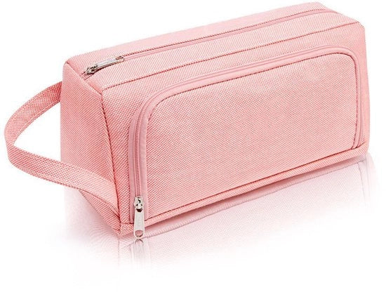 Etui grande con 2 compartimenti, organizzatore per etui, attrezzatura scolastica, grande borsa per attrezzature ufficio con maniglia per ragazze, studentesse, adolescenti e adulti, rosa, 22 x 11 x 9 cm