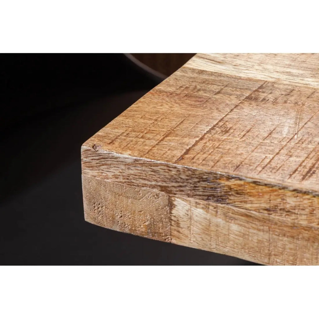 Tavolo da pranzo LODEN 140 cm – Piano in legno massello di mango verniciato – Gambe a U in metallo nero