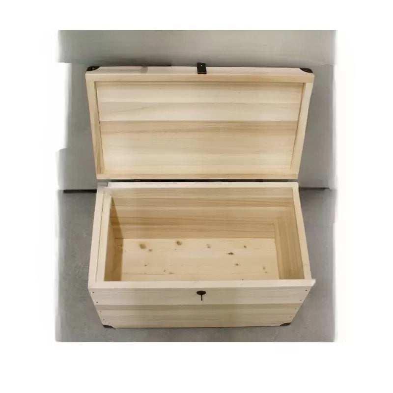 Cassapanca baule in legno grezza l.80 p.45 h.50 (543) - Mobili 2G