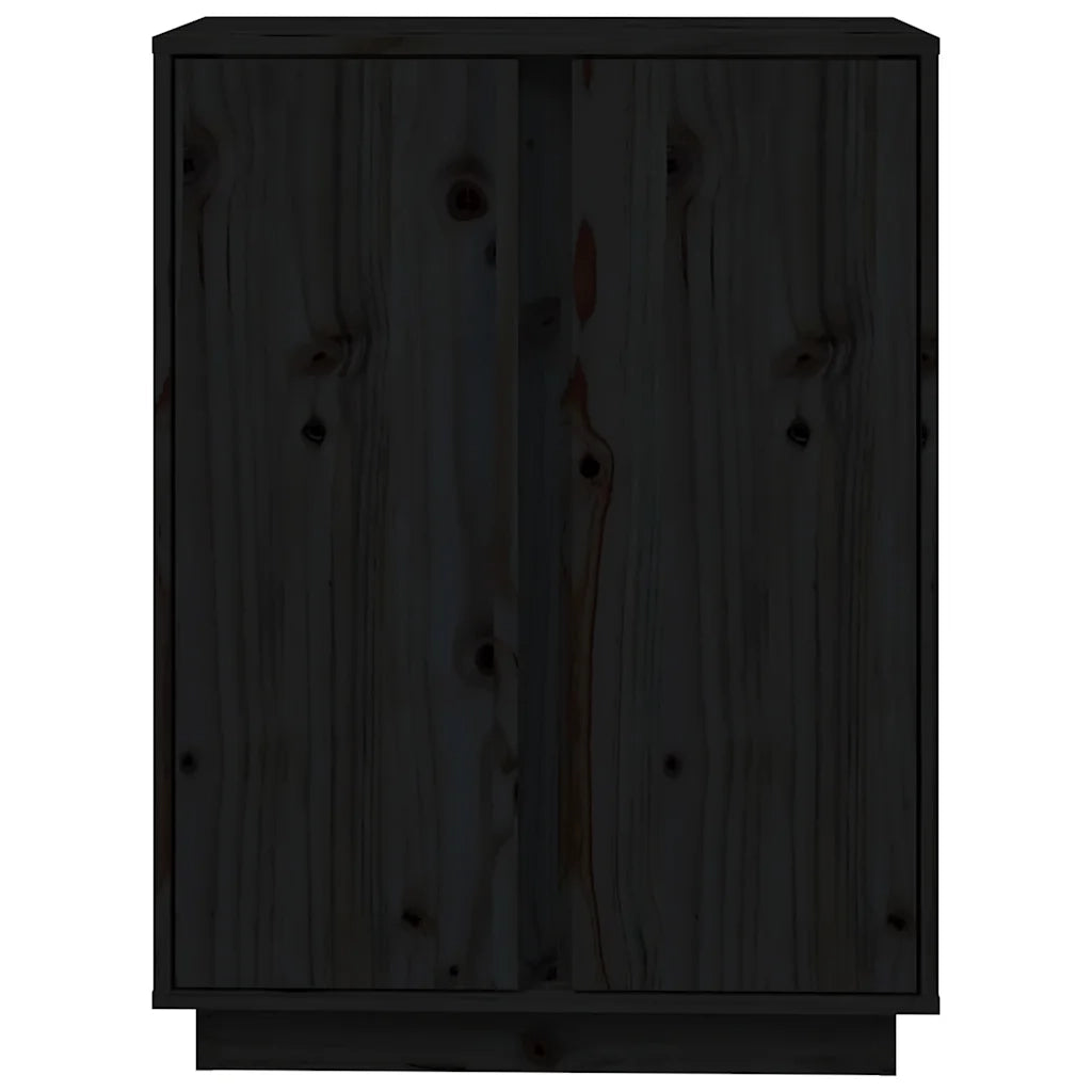 Credenza | Madia | Buffet da pranzo | Armadio da pranzo Nera 60x35x80 cm in Legno Massello di Pino