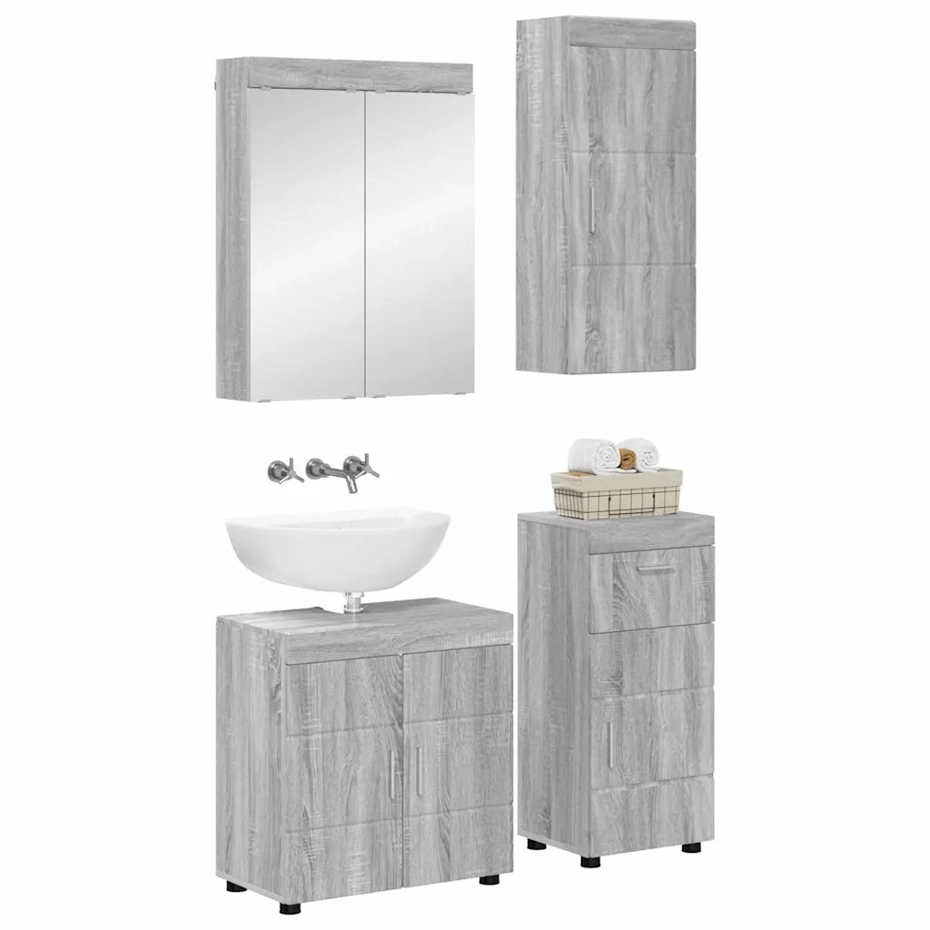 Set di mobili per il bagno TULUM 4 pcs Grigio Sonoma
