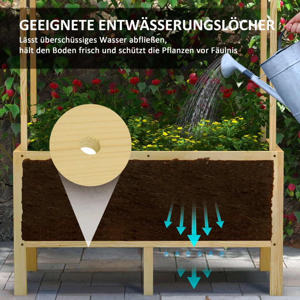 Hochbeet da giardino con tetto ¨C zephmum ¨C in legno di abete, 110x60x152 cm