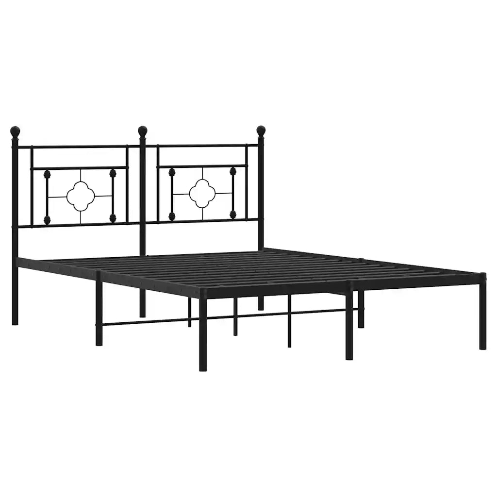 Giroletto con Testiera in Metallo Nero 140x200 cm 374340