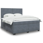 Giroletto a Molle con Materasso Grigio Scuro 180x200 cm Velluto