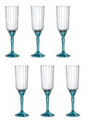 Set 6 Bicchieri Calici in Vetro Florian Prosecco 21 cl Rocco Bormioli