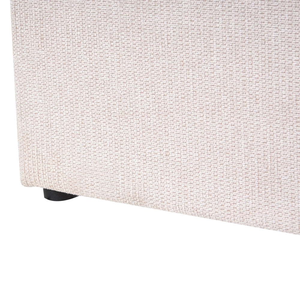 Letto in tessuto beige chiaro 180 x 200 cm contenitore elevabile con testiera e rete a doghe