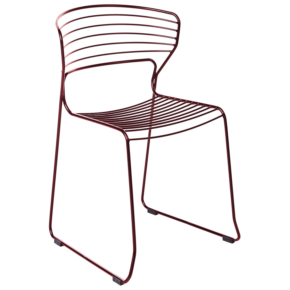 Set di 2 sedie da pranzo imbottite Design moderno Base in metallo rosso design moderno
