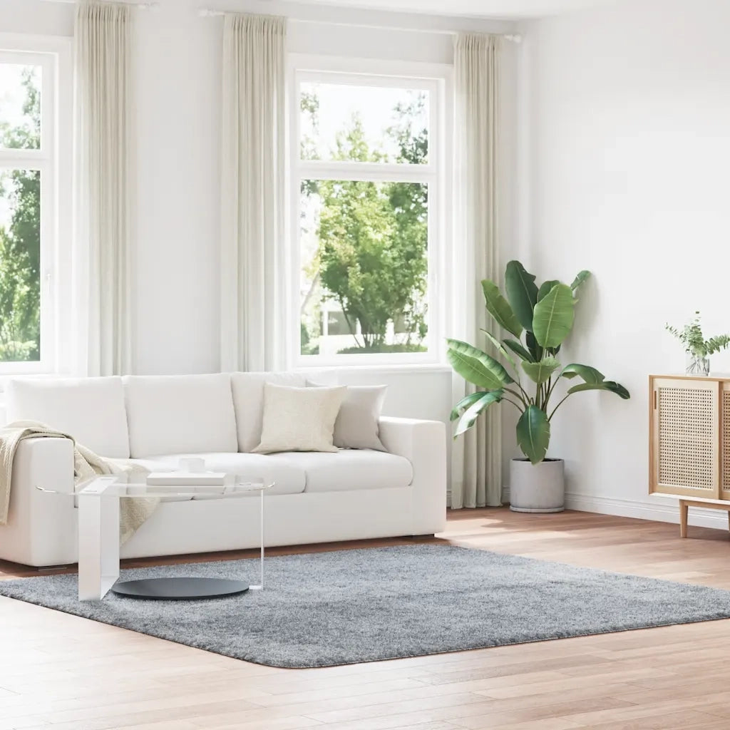 Tappeto del soggiorno | Tappeto Shaggy a Pelo Lungo NAVARRA Grigio Chiaro 240x240 cm