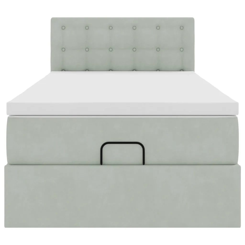 Struttura Letto Pouf con Materasso 90x190 cm in Velluto