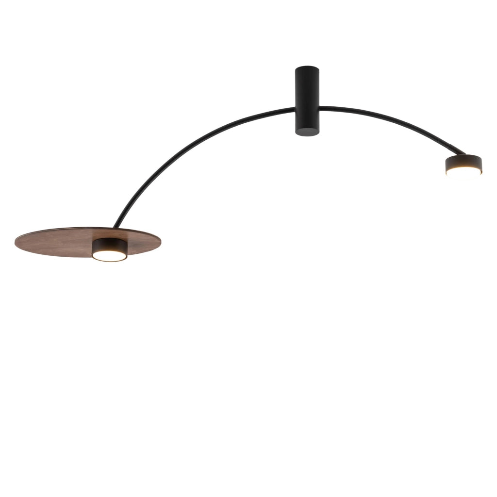 Plafoniera moderna HEFT 2xGX53 8W nero/legno metallo Nowodvorski