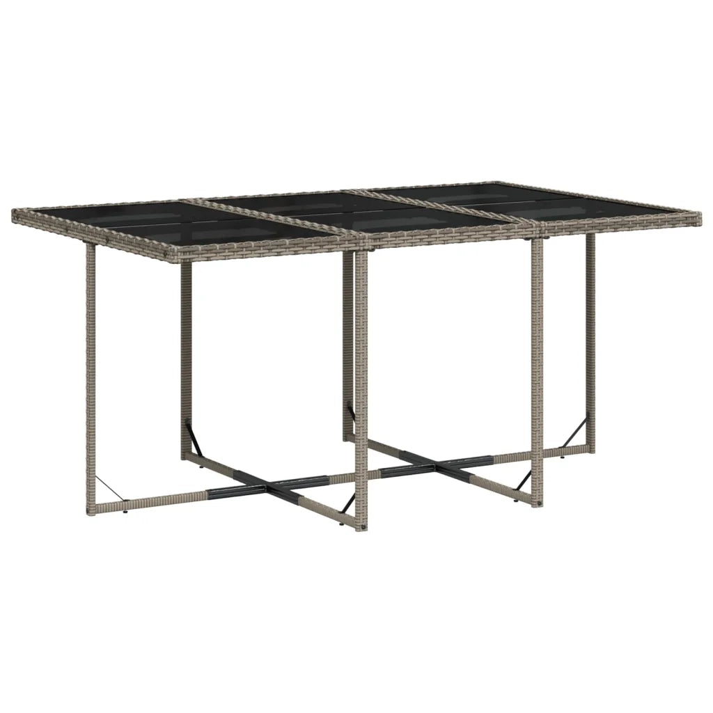 Set da Pranzo da Giardino 11pz con Cuscini in Polyrattan Grigio 3277975