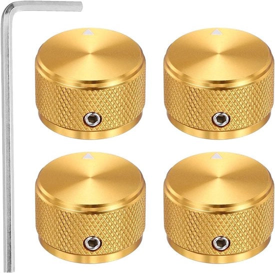 Altoparlante a diaframma a diamante - 4 pezzi - potenziometri in alluminio per chitarra e basso - 1/4 pollice (6 mm) - regolatore di volume universale - design a diamante - 5/8" - finitura oro