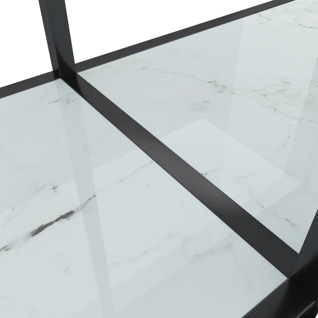 Tavolo Consolle Bianco 200x35x75,5 cm in Vetro Temperato 331708