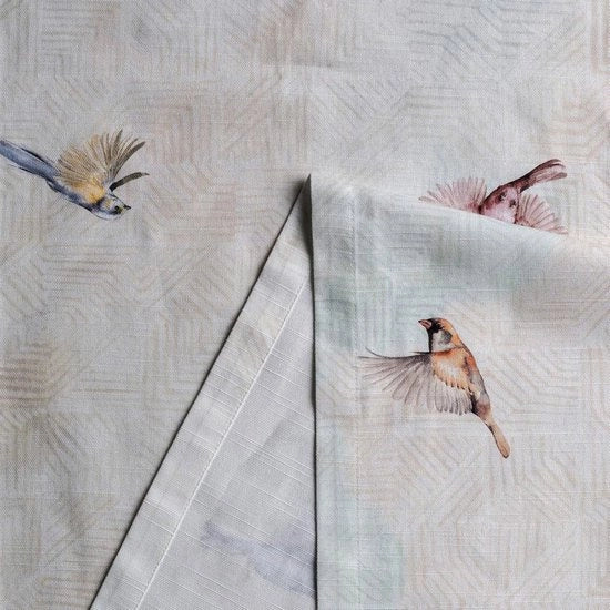 Tavolo da pranzo estivo, 100% cotone, decorativo, asciugabile, tovagliolo da tavola per pasto, pranzo, buffet e matrimoni - uccelli in volo (50 cm x 150 cm)