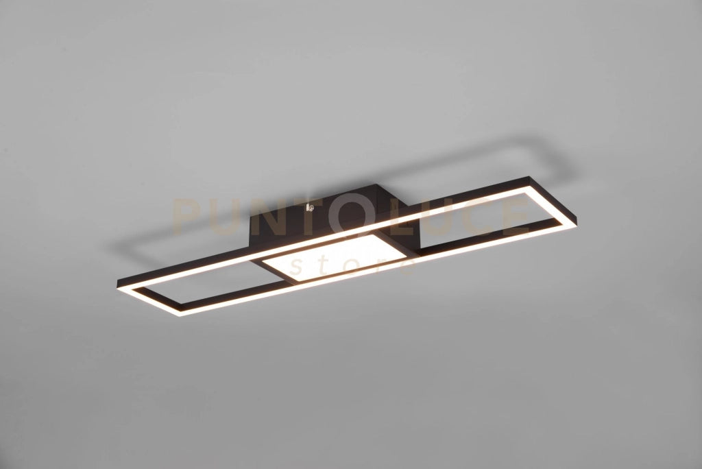 RIGIDO PLAFONIERA LED 22W 2800lm, 2700 - 6000K RETTANGOLARE NERA CON TELECOMANDO MULTIFUNZIONE L. 60CM DIMMERABILLE