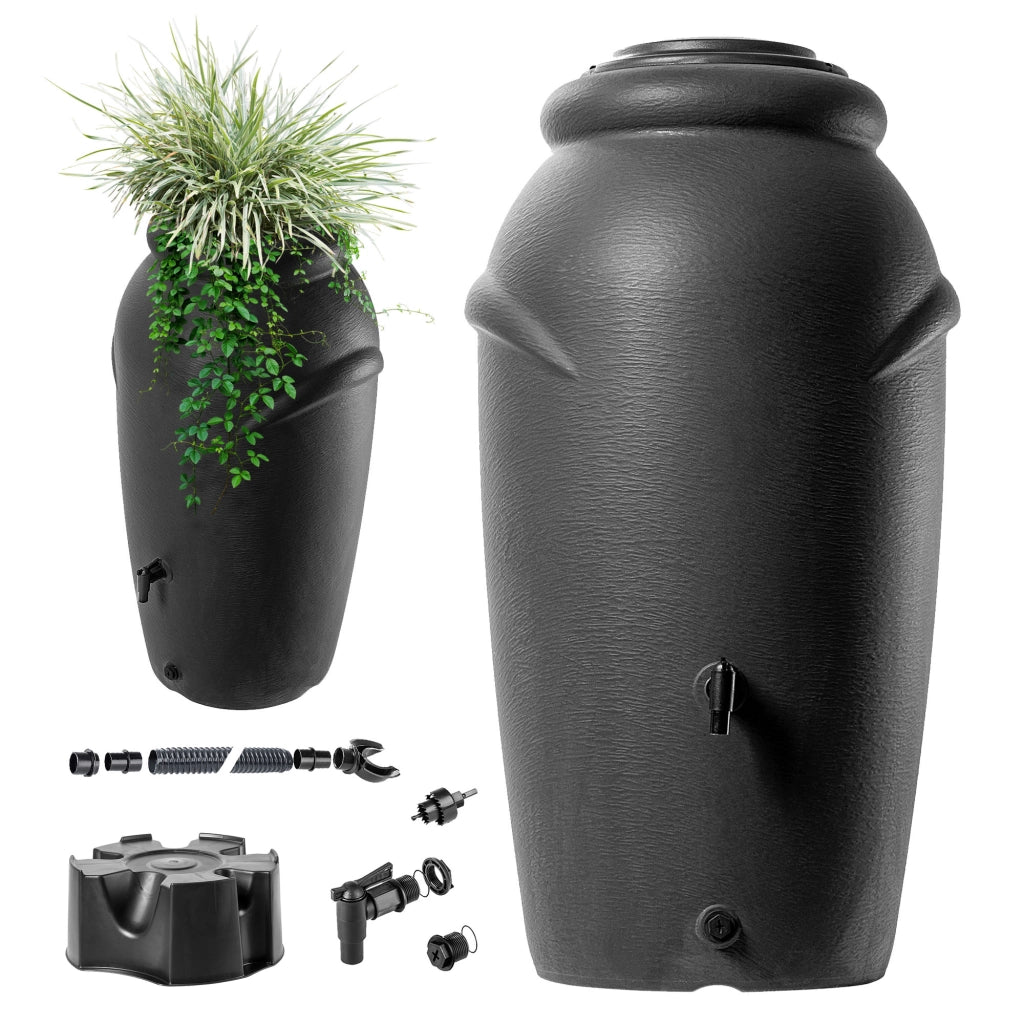 Serbatoio per acqua piovana KADAX 210L + Kit di collegamento al rubinetto e supporto