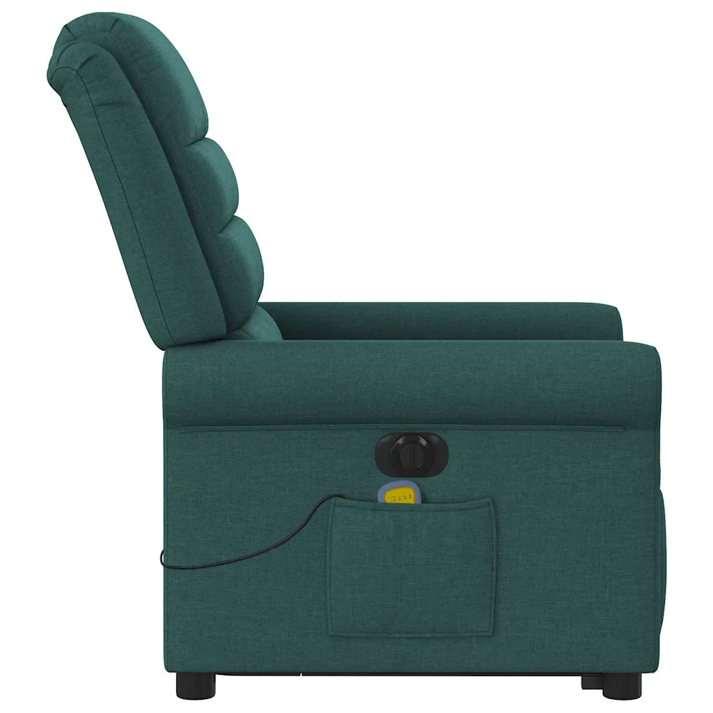 Poltrona Alzapersona Massaggiante Elettrica Verde Scuro Tessuto 3303350