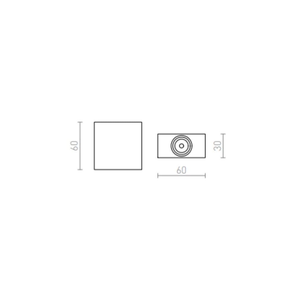 Faretto TICO I da parete alluminio 230V LED 3W 3000K