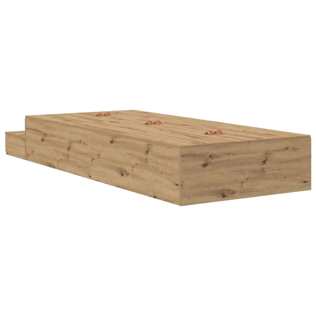 Struttura letto con contenitore Rovere artigianale 100 cm 3335620