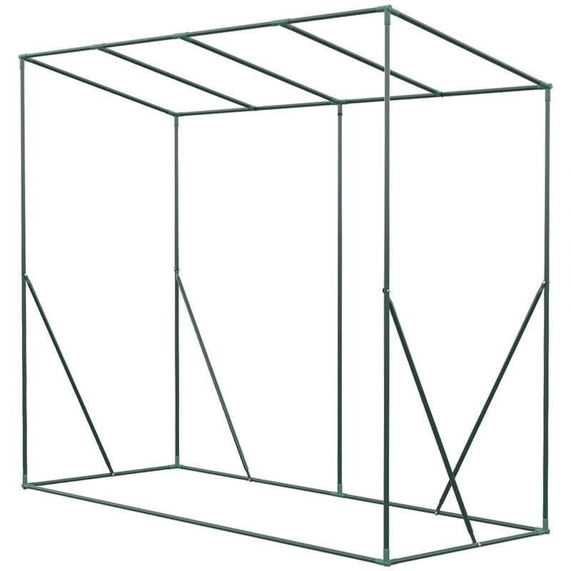 SERRA DA GIARDINO IN PE E ACCIAIO CON 4 PICCHETTI, 2 FINESTRE E COPERTURA RINFORZATA, 200X77X148-169CM