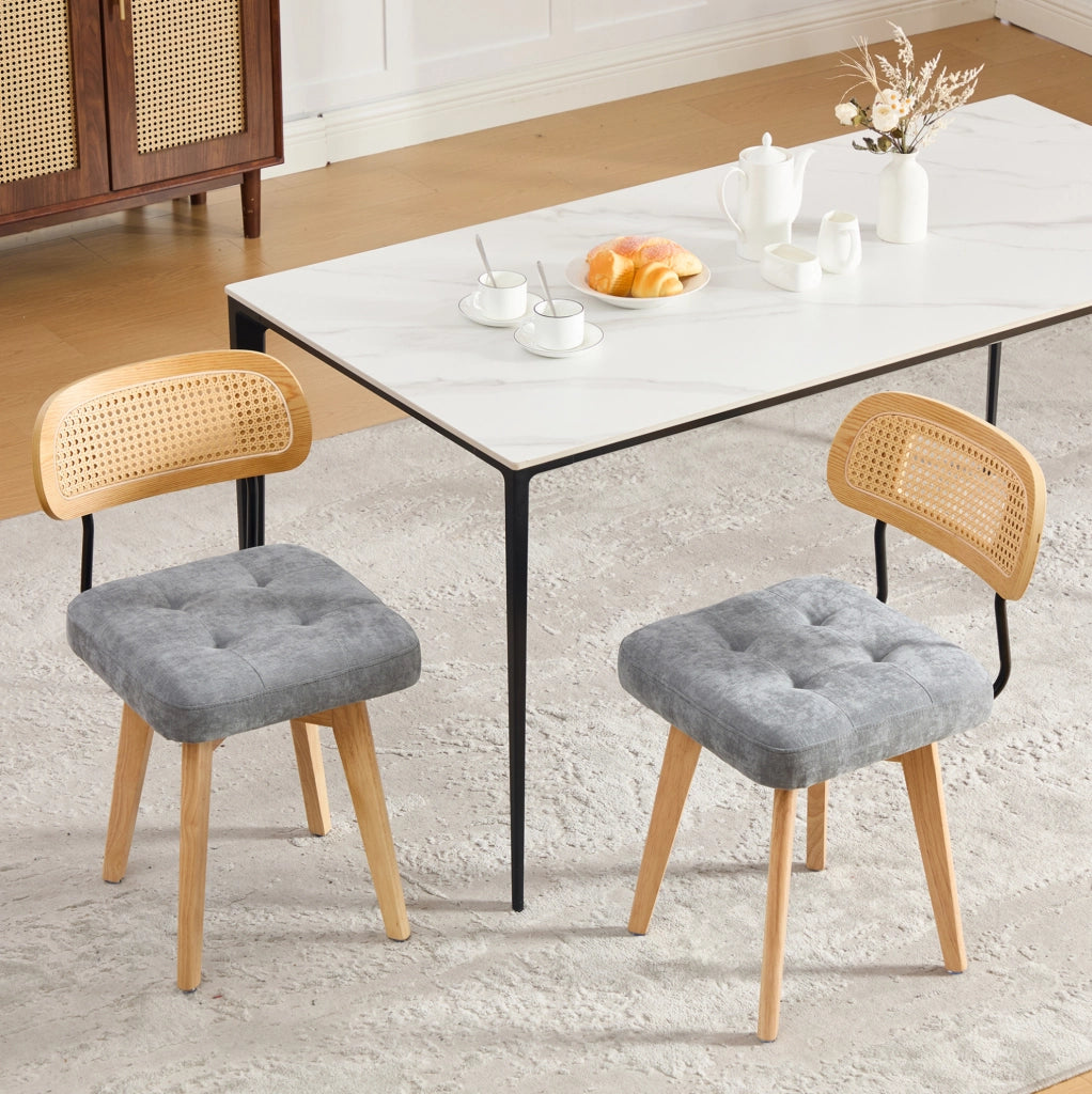 Sedia 43x50x77 cm girevole a 360° in chenille grigia