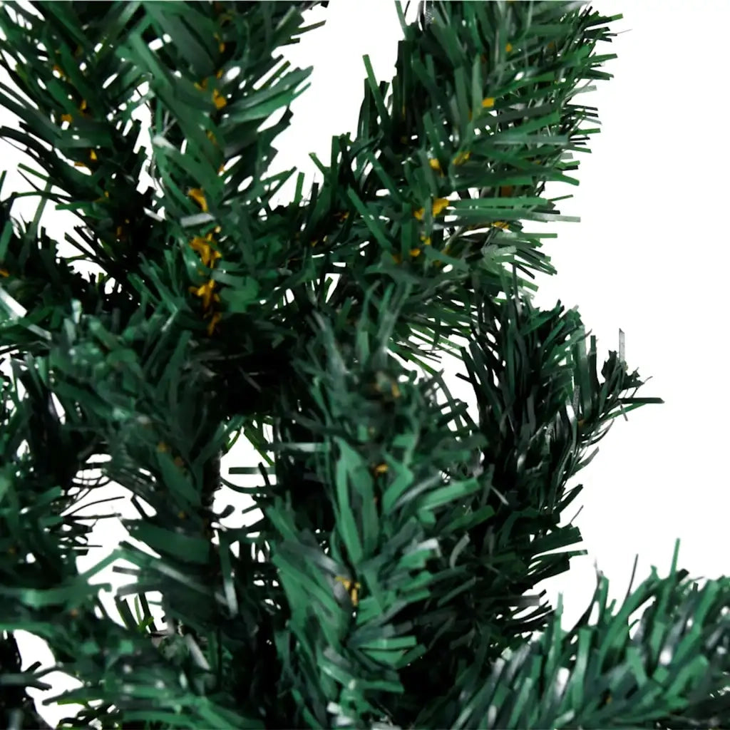 Albero Natale Artificiale Sottile a Met¨¤ Supporto-Albero Natalizio Verde 120 cm