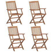 Sedie da Giardino Pieghevoli 4 pz in Legno Massello d'Acacia cod mxl 7360