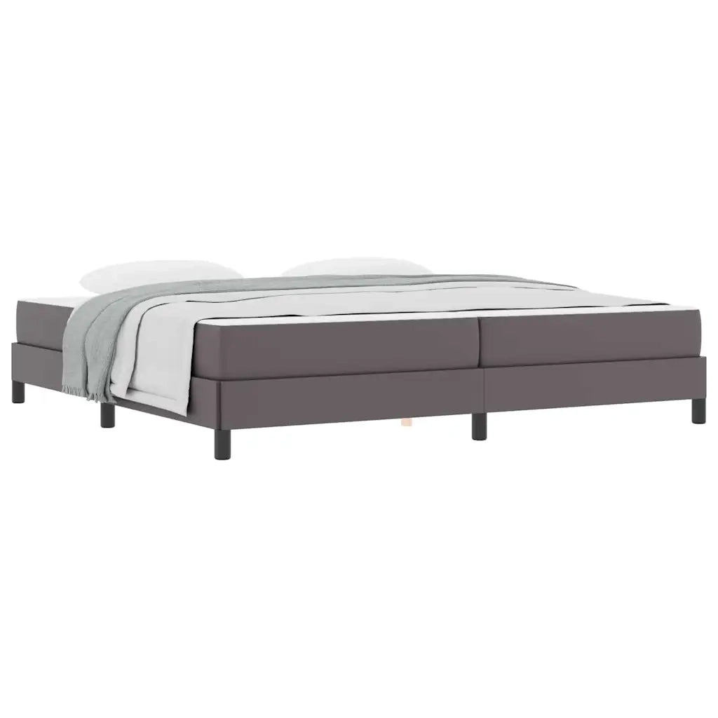 vidaXL Letto con materasso Grigio 200 x 200 cm Pelle sintetica