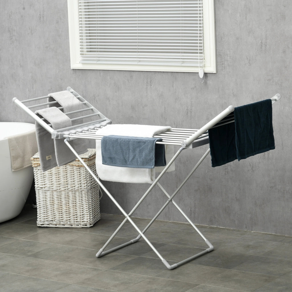 Stendibiancheria elettrico 2 ali laterali estensibili ¨C zephmum ¨C 144x53x91 cm