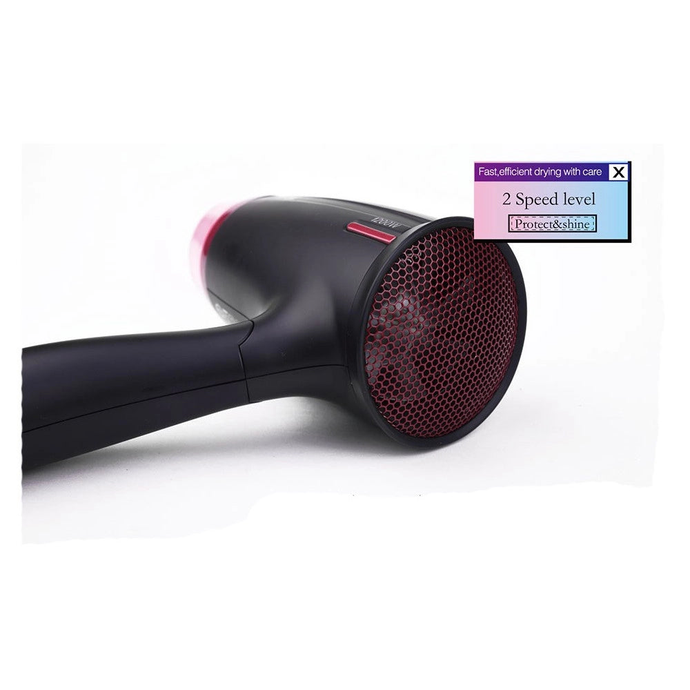 Trade Shop - Asciugacapelli Phono Da Viaggio Sport Pieghevole 1200 Watt 3 Velocita' F-30031 -