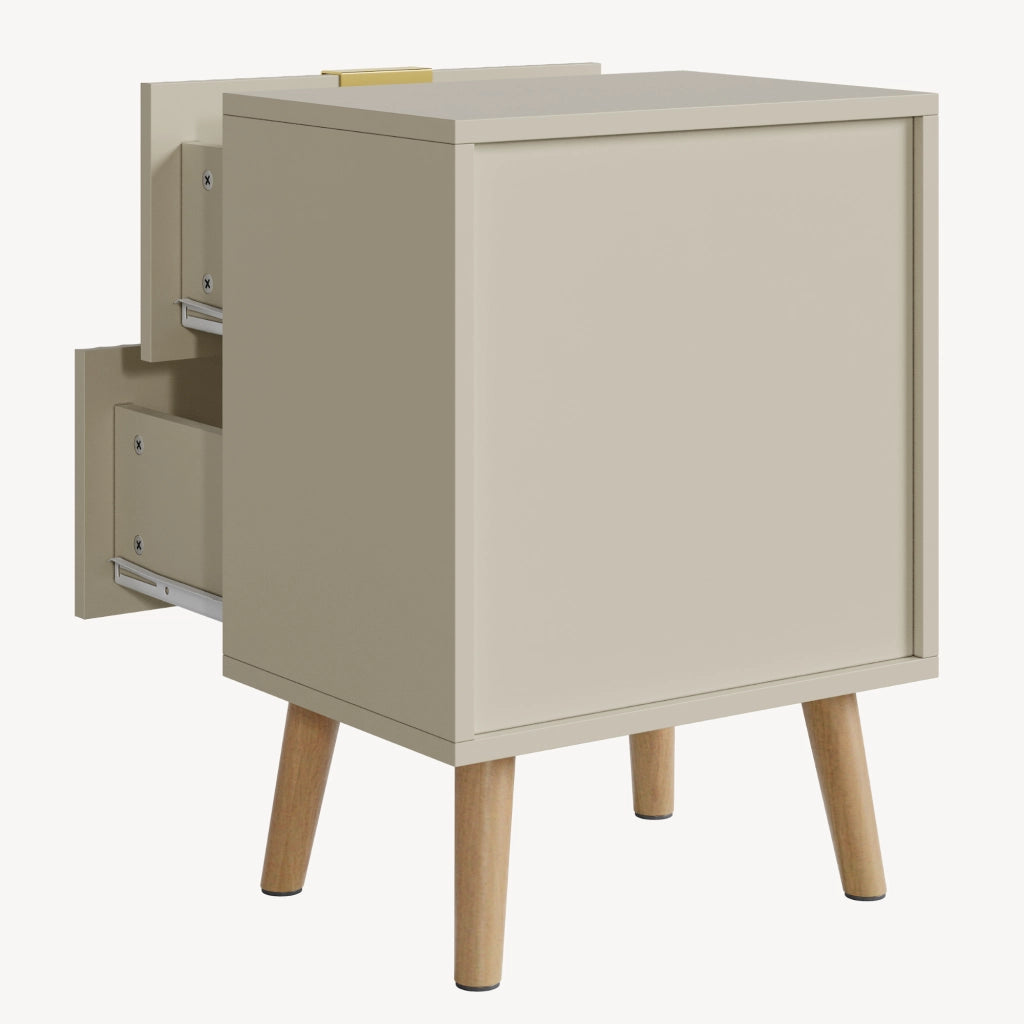 Comodino Nand con 2 Cassetti 55x40x30 cm color Sabbia [en.casa]