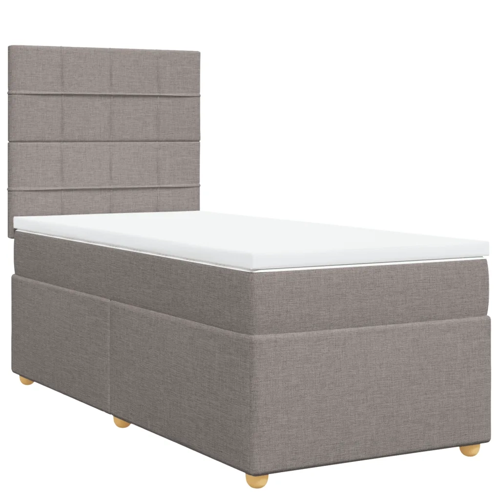 Giroletto a Molle con Materasso Tortora 100x200 cm in Tessuto