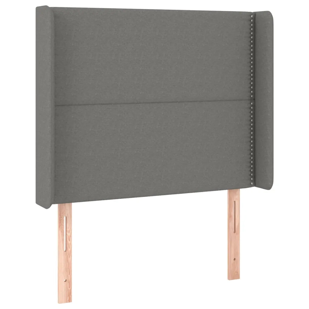 Testiera ad Orecchio Grigio Scuro 83x16x118/128 cm in Tessuto 3119415