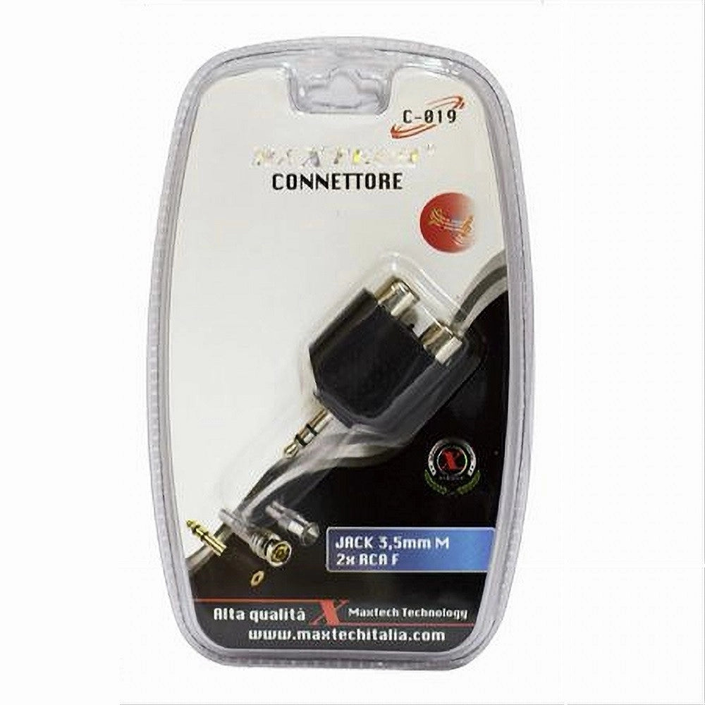 Trade Shop - Adattatore Audio Stereo Jack 3.5 Mm Maschio A 2 Rca Femmina Audio Maxtech C-019 -